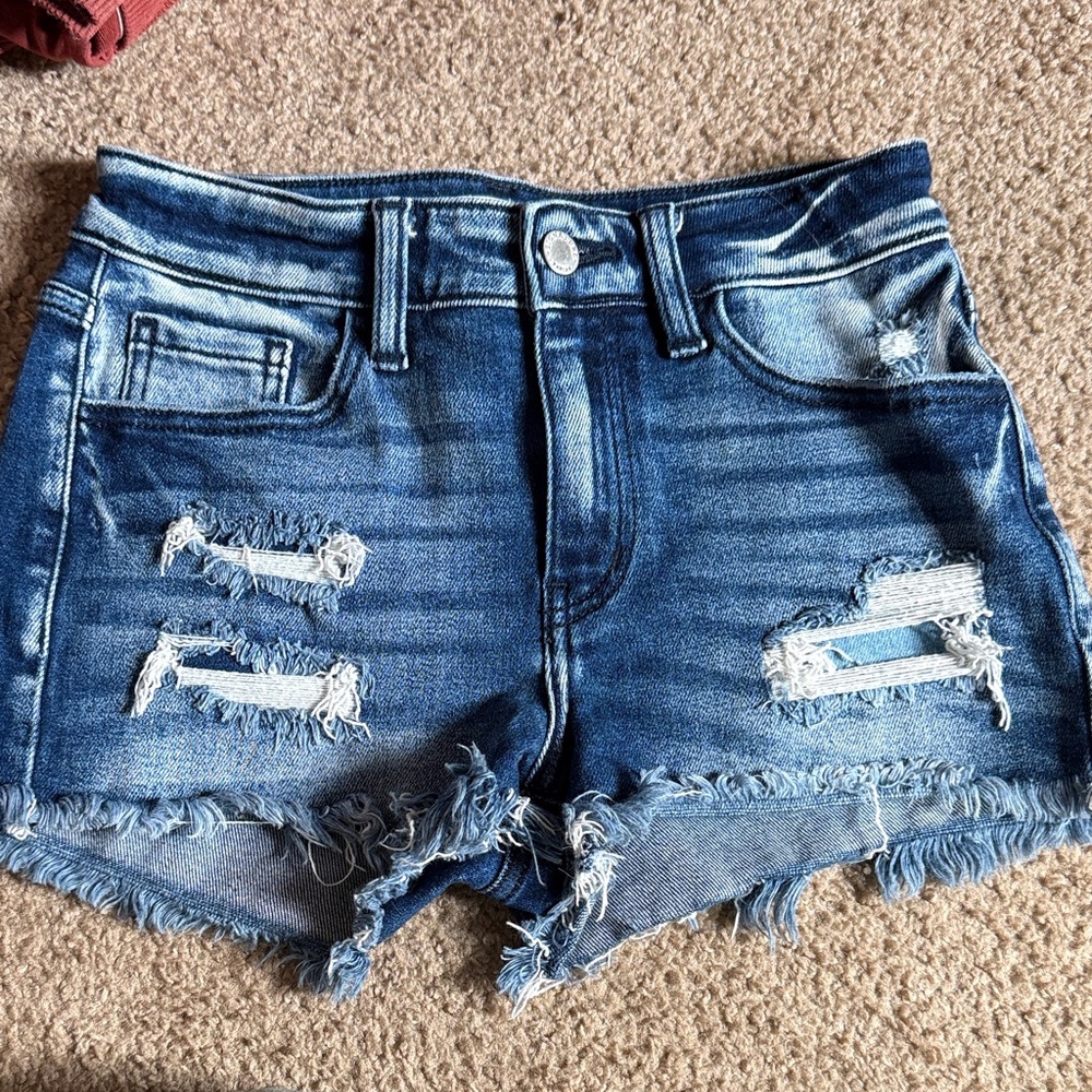 KanCan Blue Distressed Jean Shorts